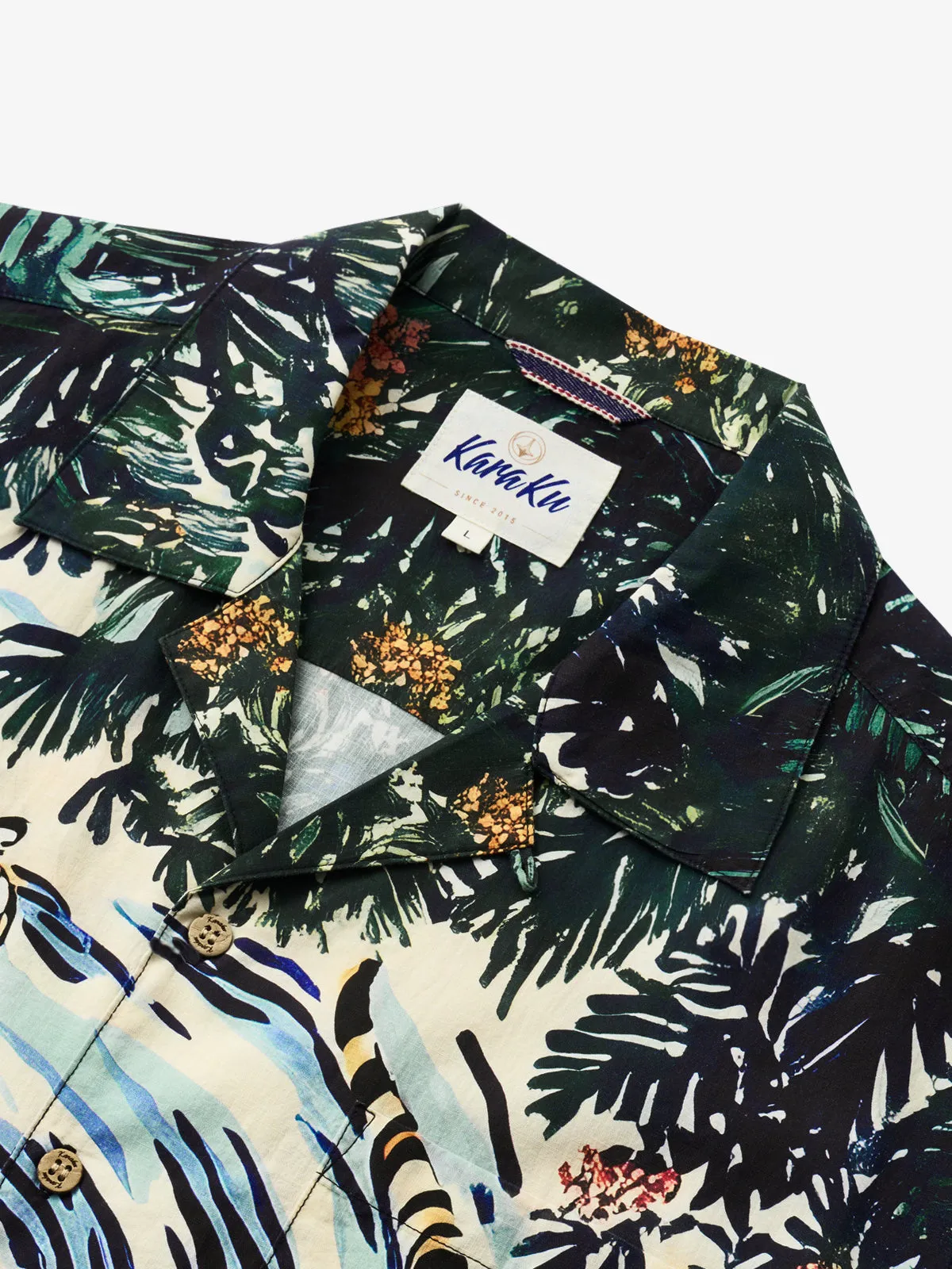 Playful Tiger & Tropical Rainforest Cotton Shirt