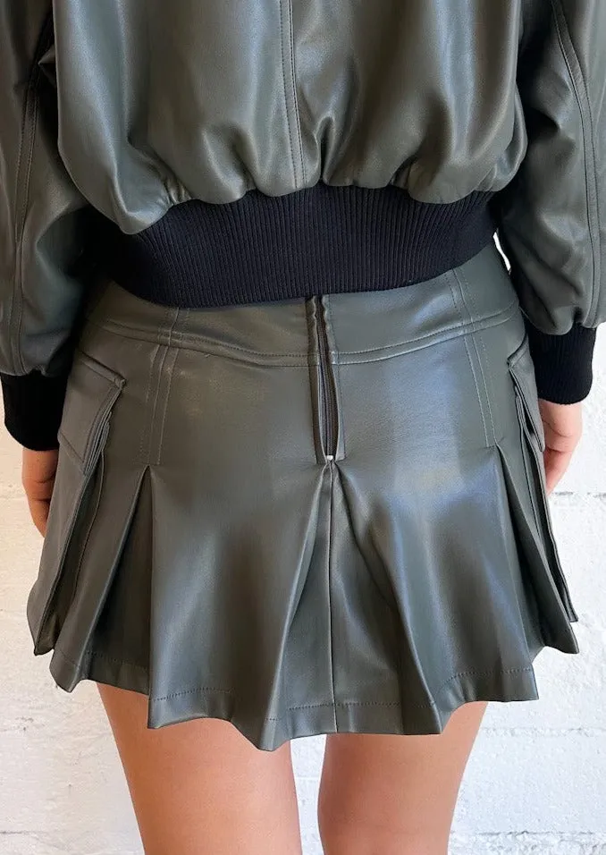 Pleated Cargo Skort