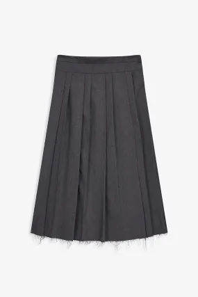 PLEATED WRAP MAXI SKIRT