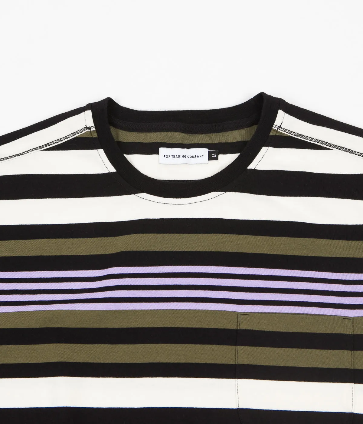 Pop Trading Company Striped Pocket T-Shirt - Multicolour