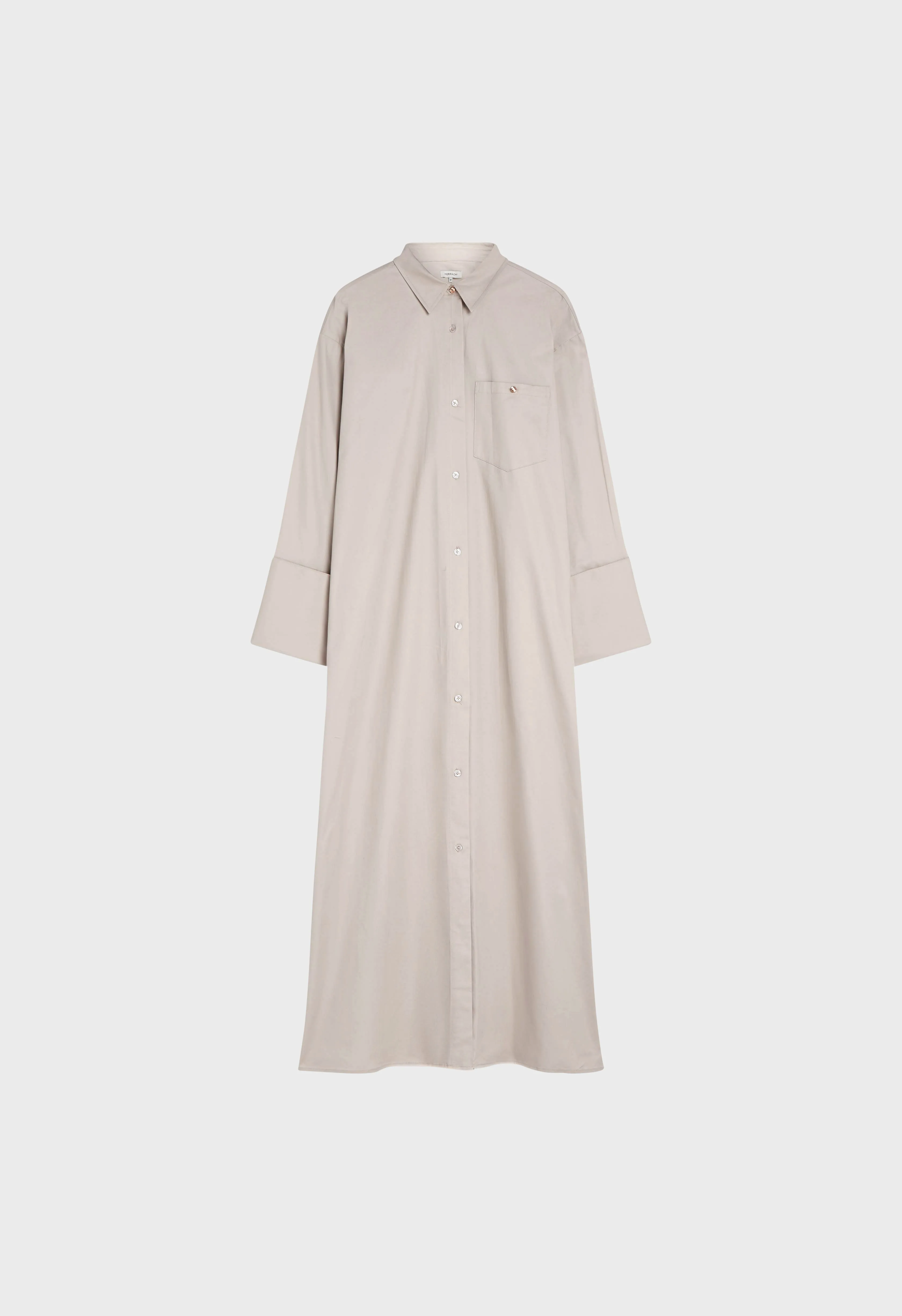 Poplin Long Shirt | Soft Taupe