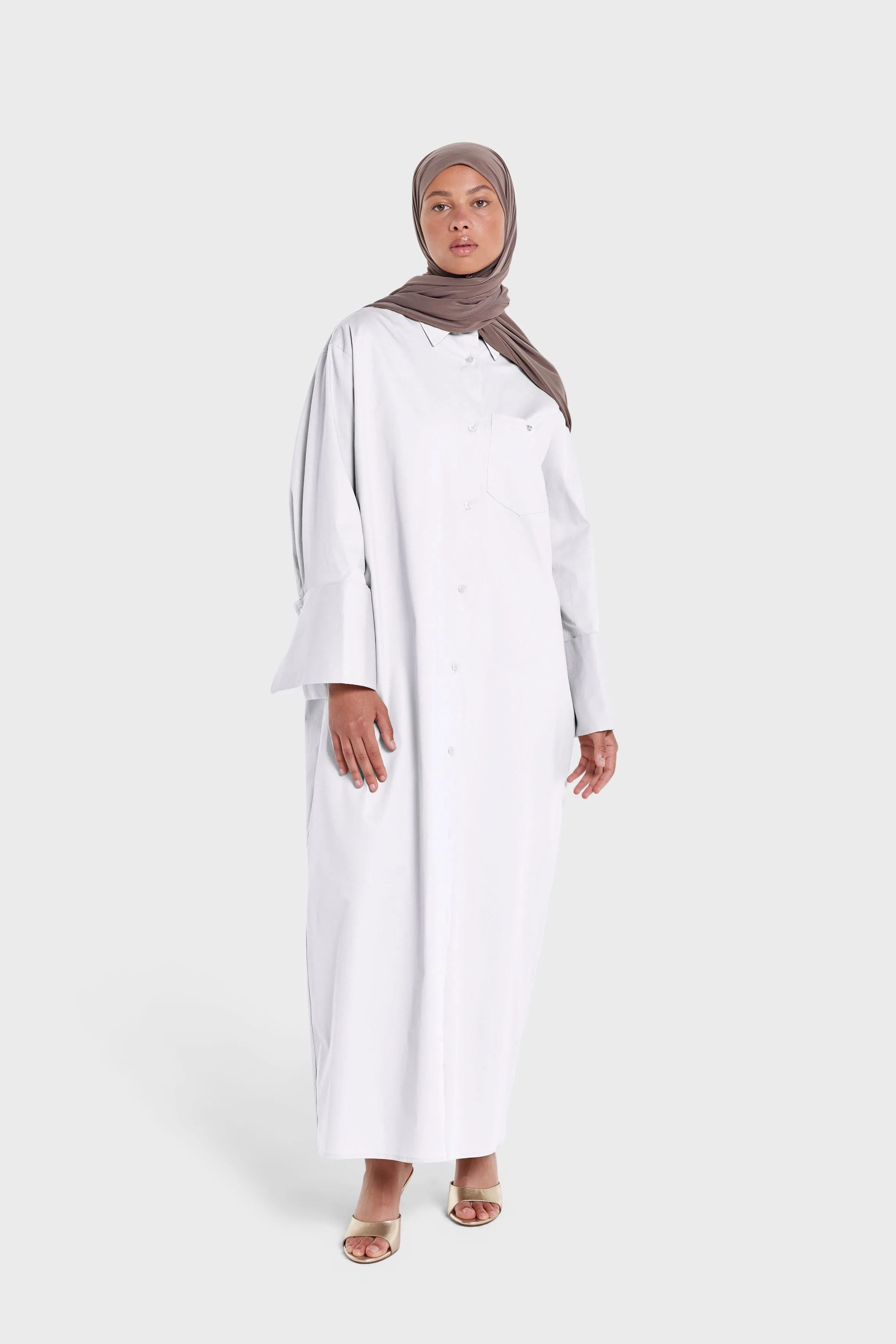 Poplin Long Shirt | White