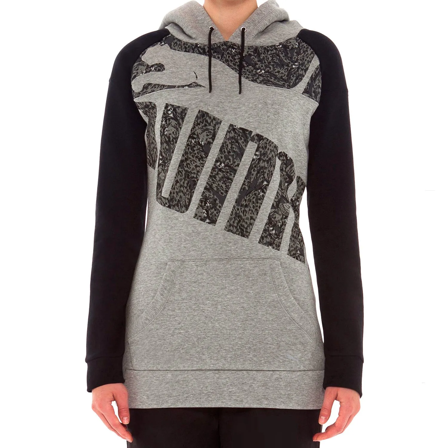 Puma Graphic Logo Hoodie  - Black - Womens