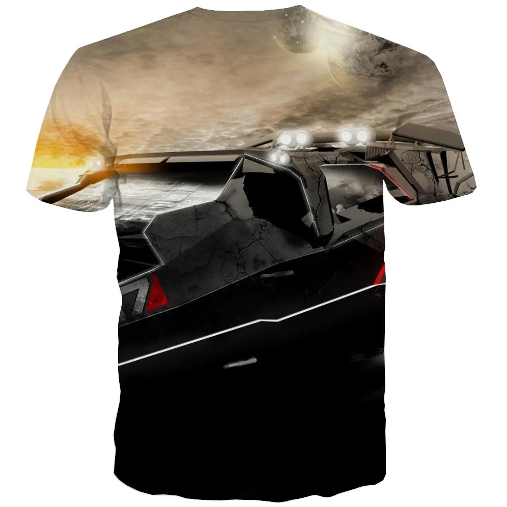 Racing Car T-shirt Men Metal Tshirts Casual City Tshirts Novelty Gray Tshirts Cool Retro Tshirt Printed