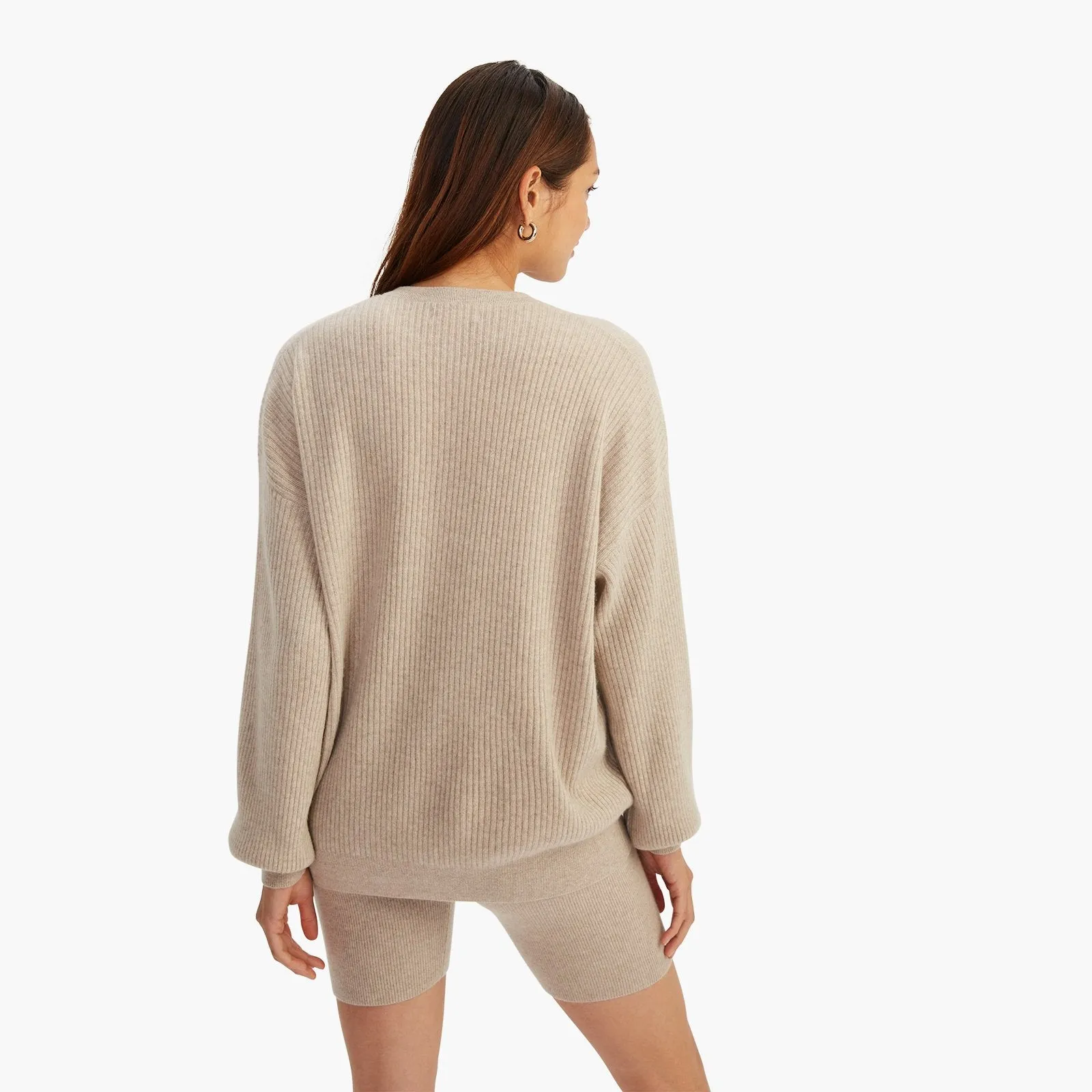 Recycled Cashmere Ribbed Henley