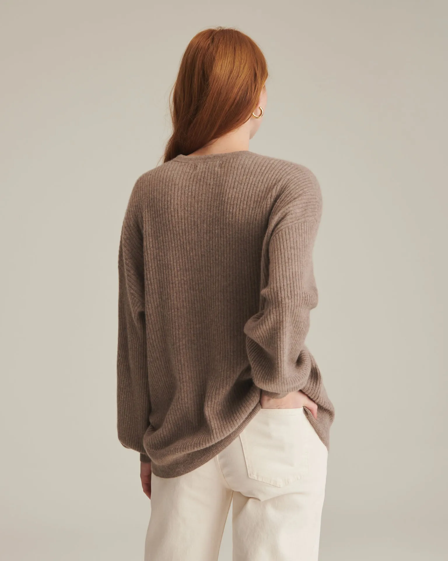 Recycled Cashmere Ribbed Henley