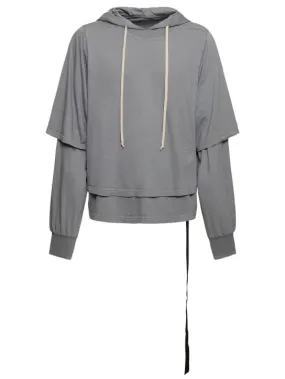 Rick Owens DRKSHDW   Hustler hooded cotton jersey t-shirt 