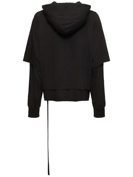 Rick Owens DRKSHDW   Hustler hooded cotton jersey t-shirt 