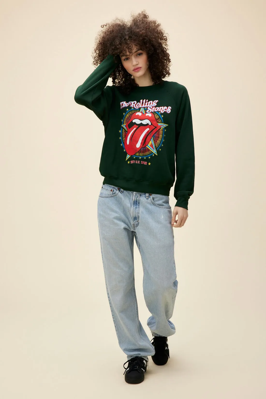 Rolling Stones US Tour 1981 Vintage Sweatshirt - vintage green