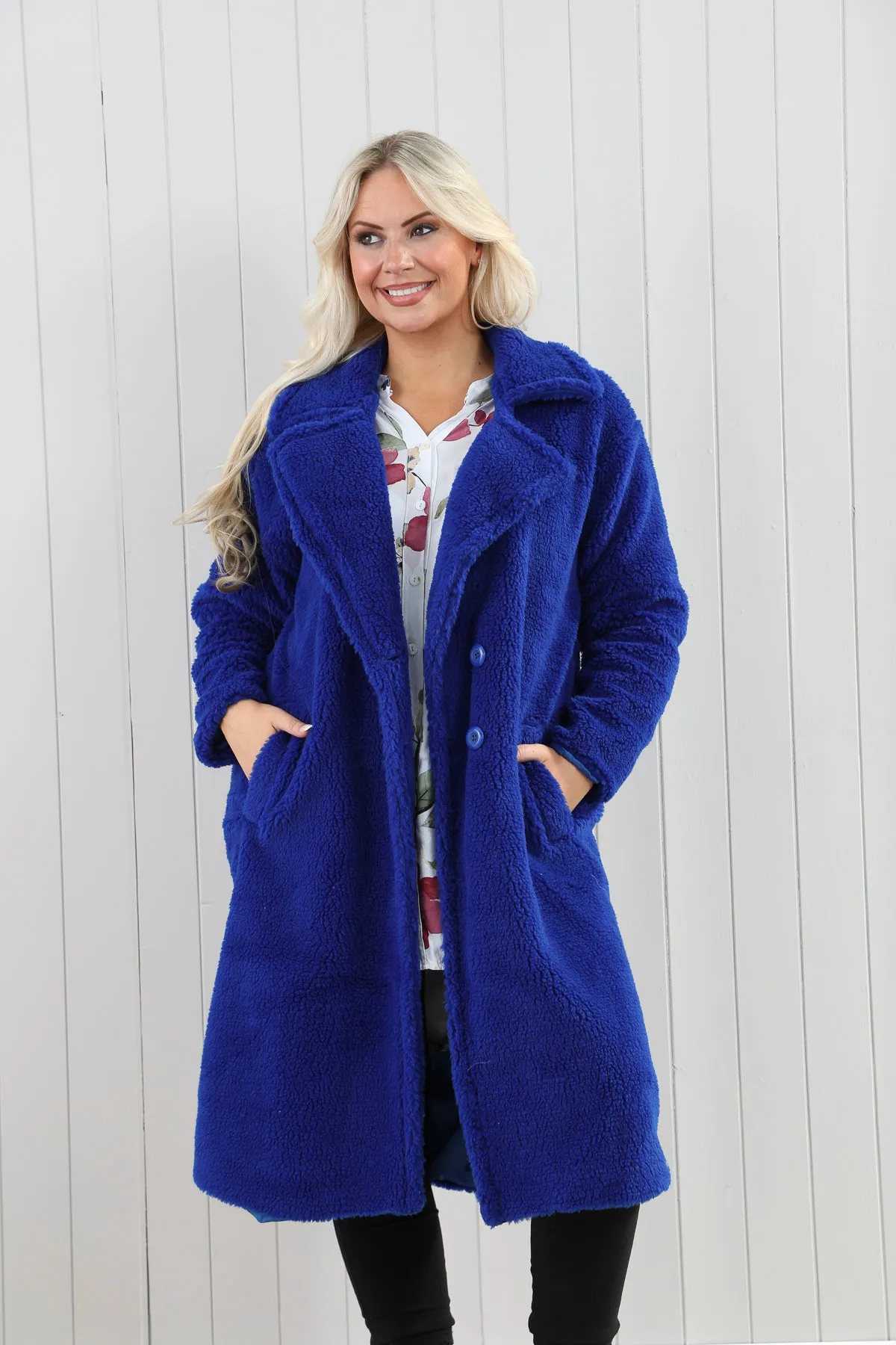 Royal Blue Teddy Coat