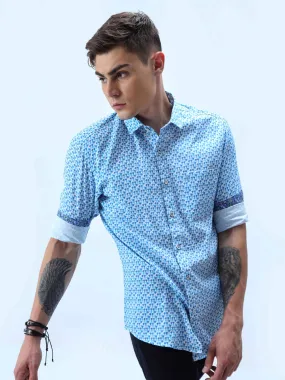 Shades of Blue Digital Printed Shirt