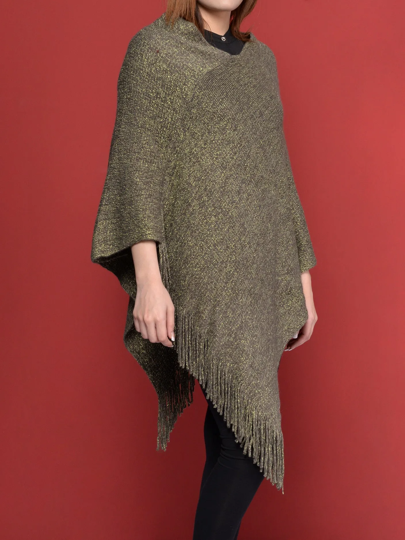 Shimmer Woolen Poncho