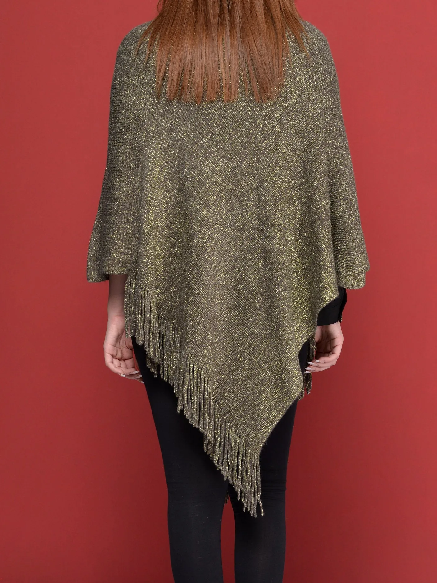 Shimmer Woolen Poncho