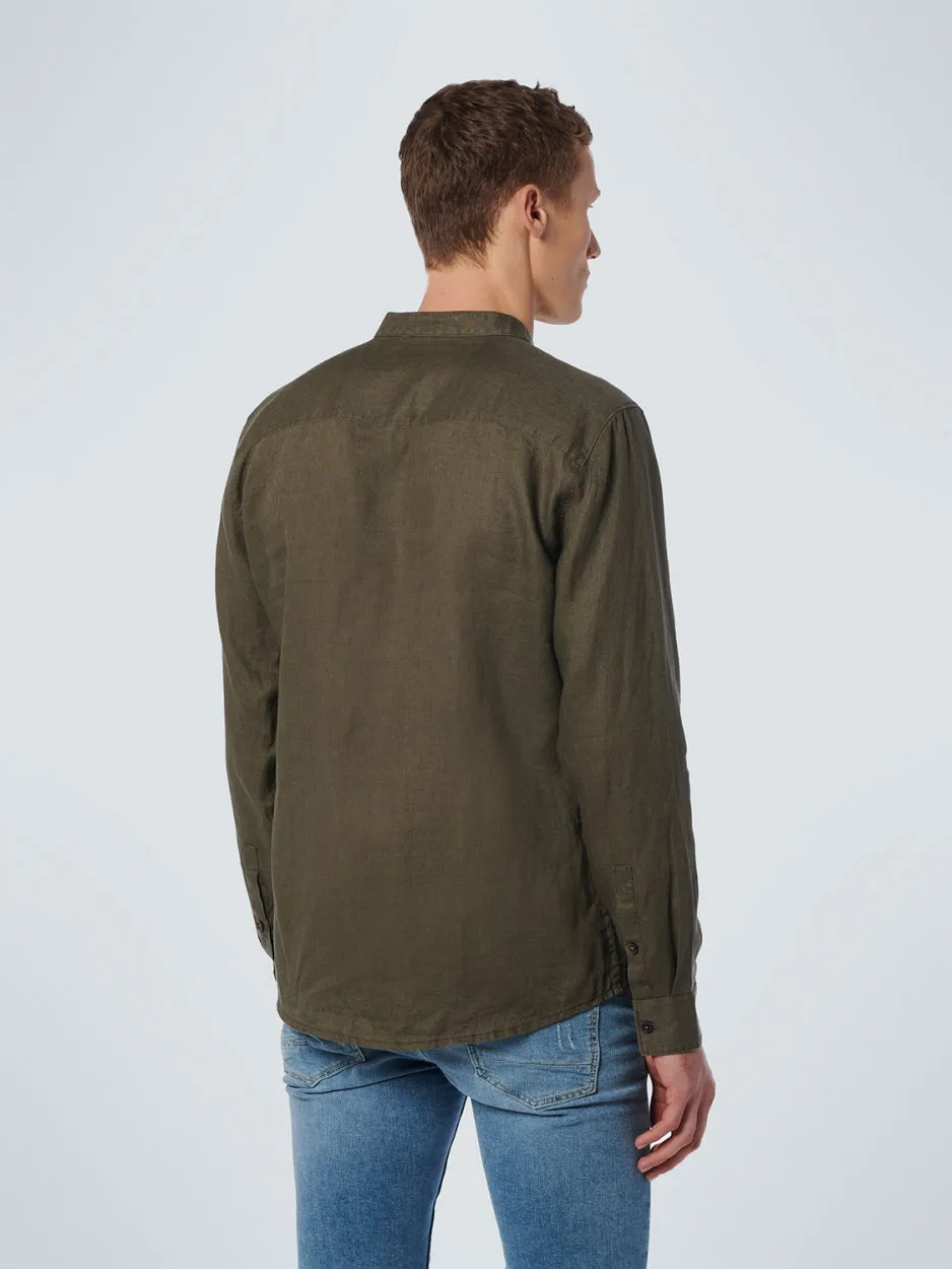 Shirt Granddad Linen Solid | Army