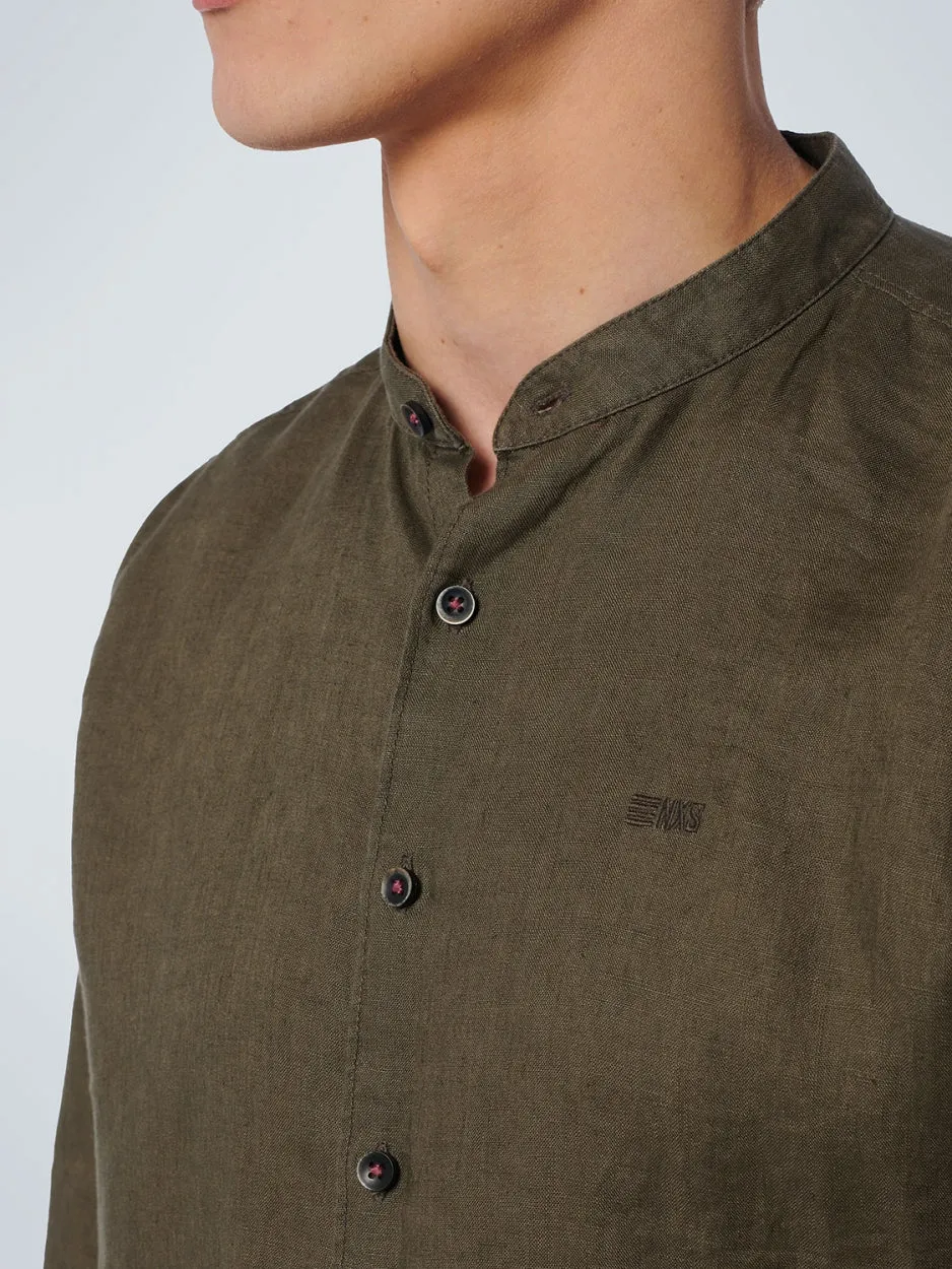 Shirt Granddad Linen Solid | Army