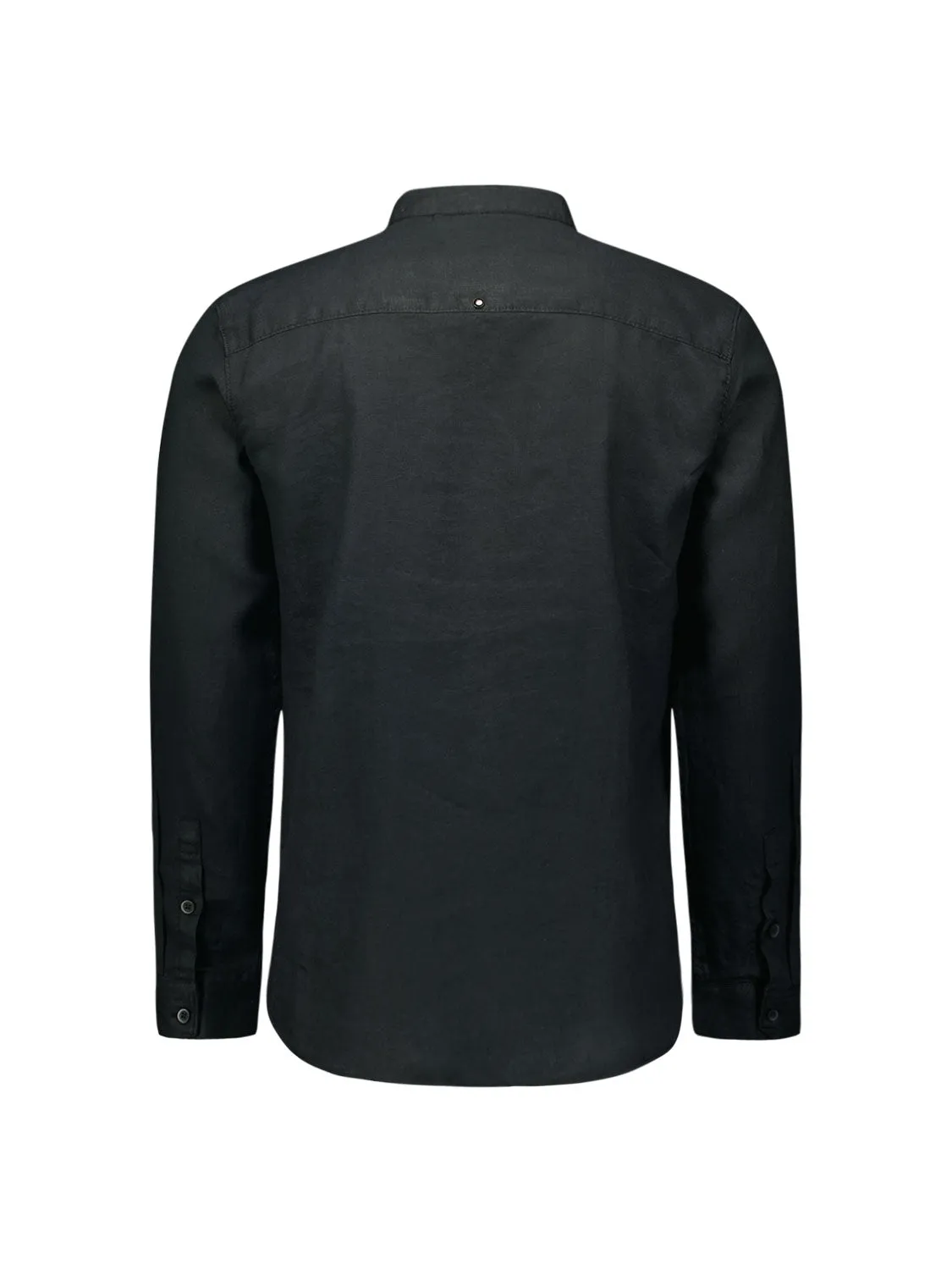 Shirt Granddad Linen Solid | Black