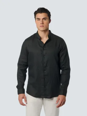 Shirt Granddad Linen Solid | Black