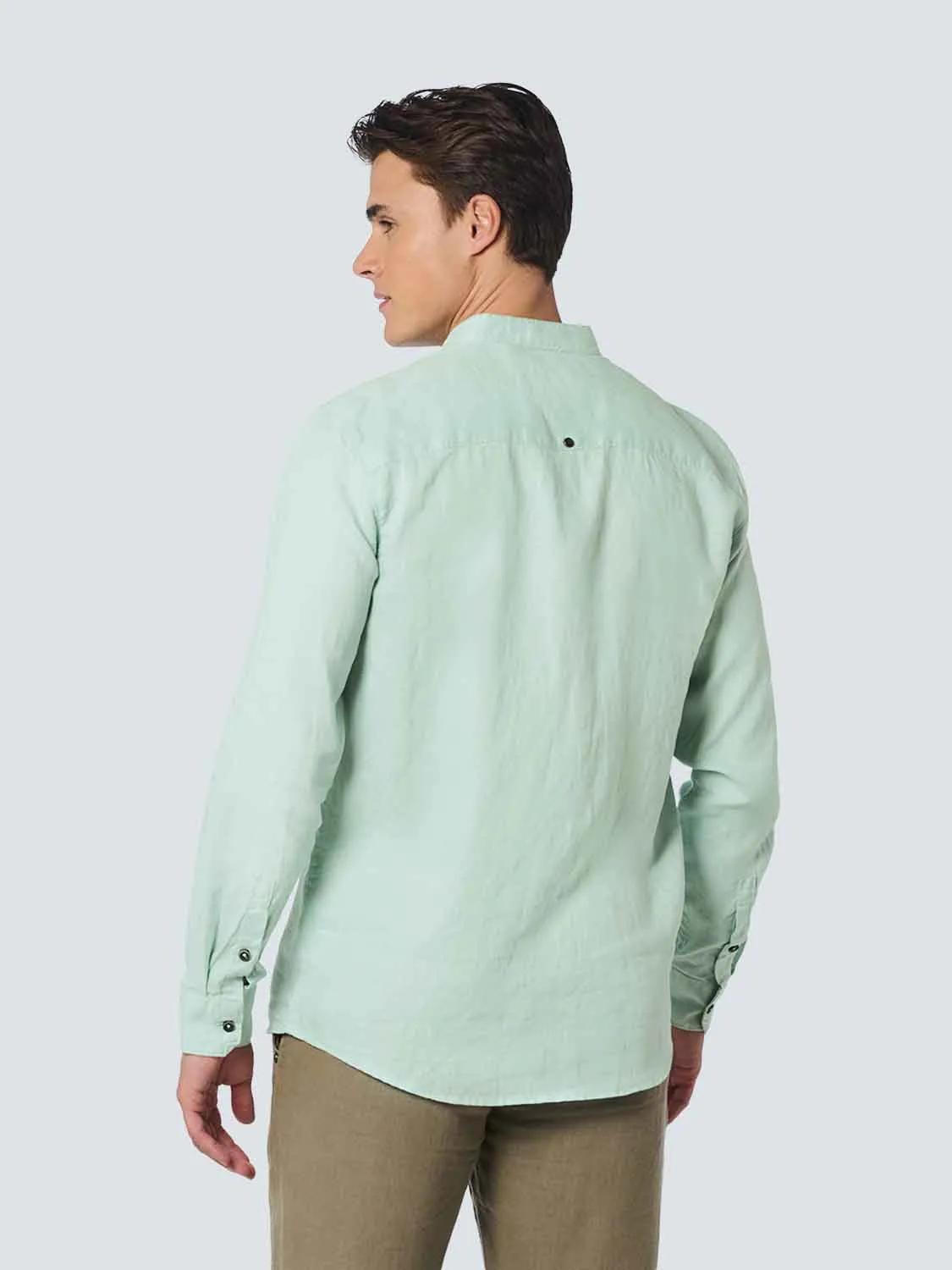 Shirt Granddad Linen Solid | Mint