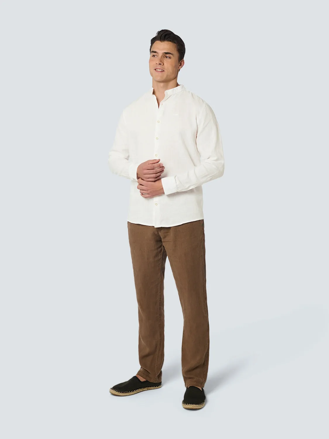 Shirt Granddad Linen Solid | White