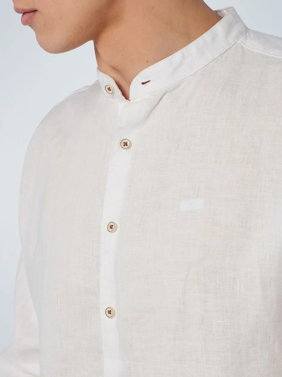 Shirt Granddad Linen Solid | White