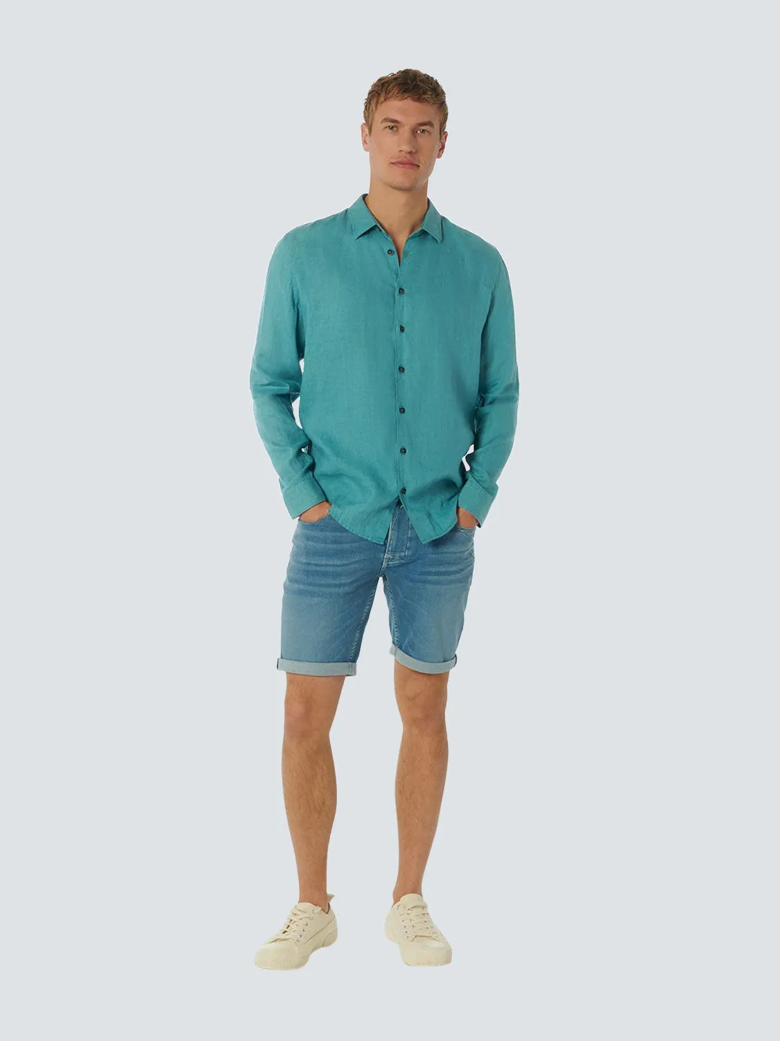 Shirt Linen Solid | Pacific