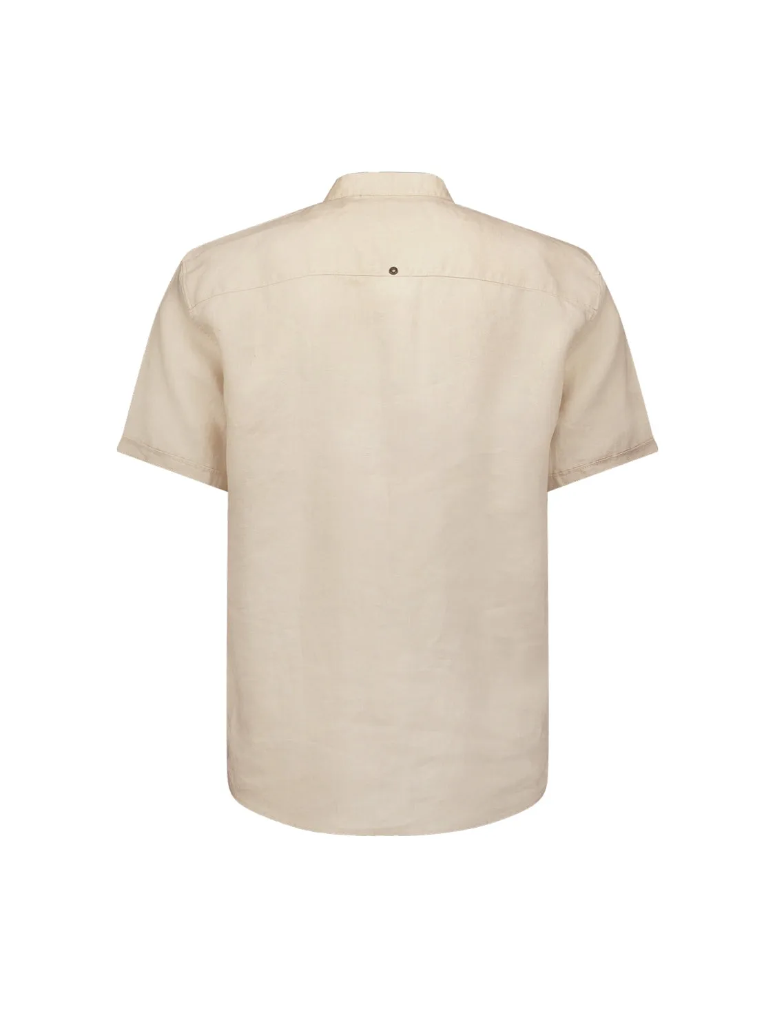 Shirt Short Sleeve Granddad Linen Solid | Cement