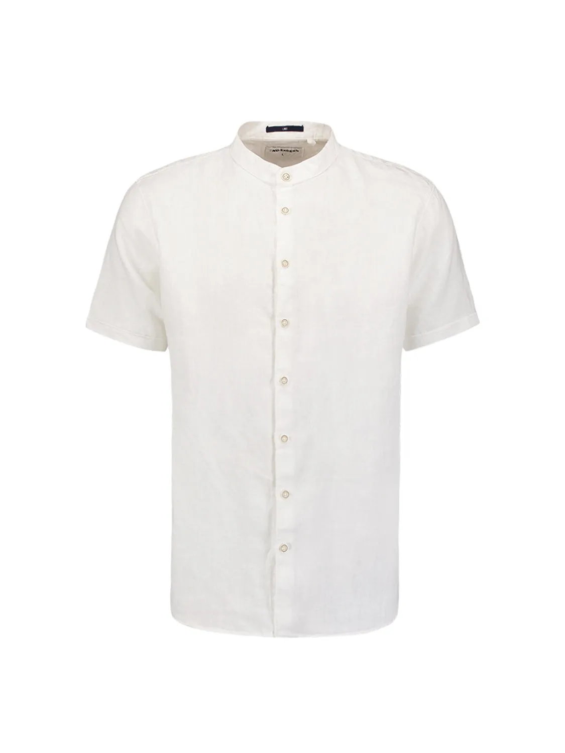 Shirt Short Sleeve Granddad Linen Solid | White