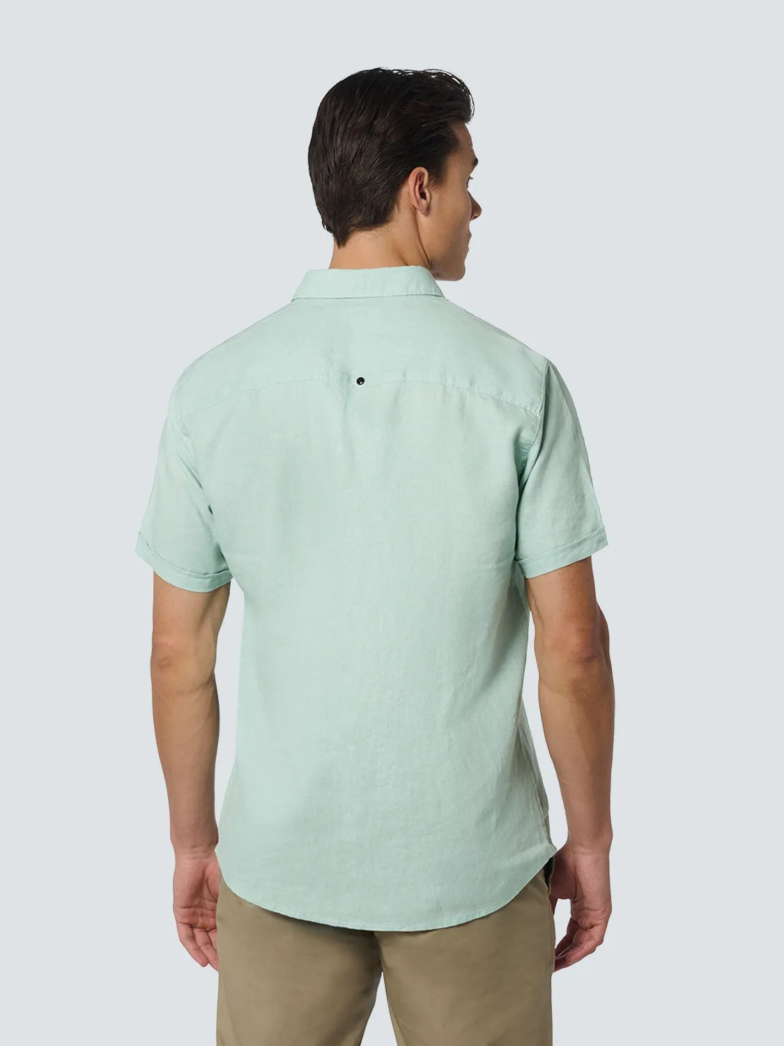 Shirt Short Sleeve Linen Solid | Mint