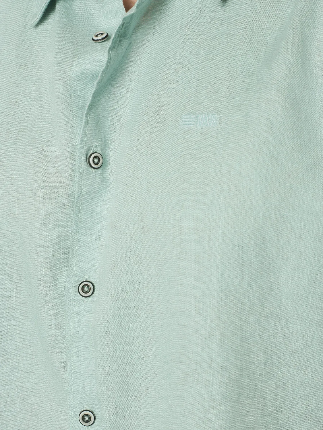 Shirt Short Sleeve Linen Solid | Mint