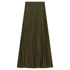 skirt midi pleated - olive