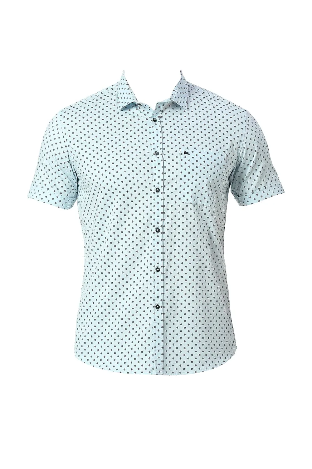 Slim Fit Cotton Printed Halfsleeves Shirt