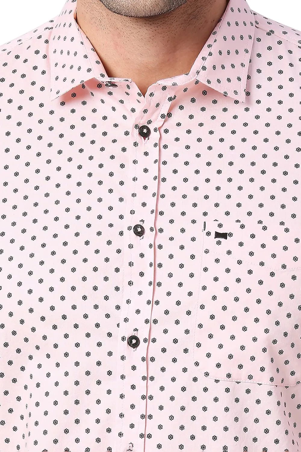 Slim Fit Cotton Printed Halfsleeves Shirt