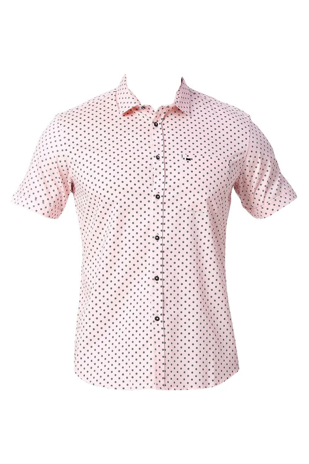 Slim Fit Cotton Printed Halfsleeves Shirt