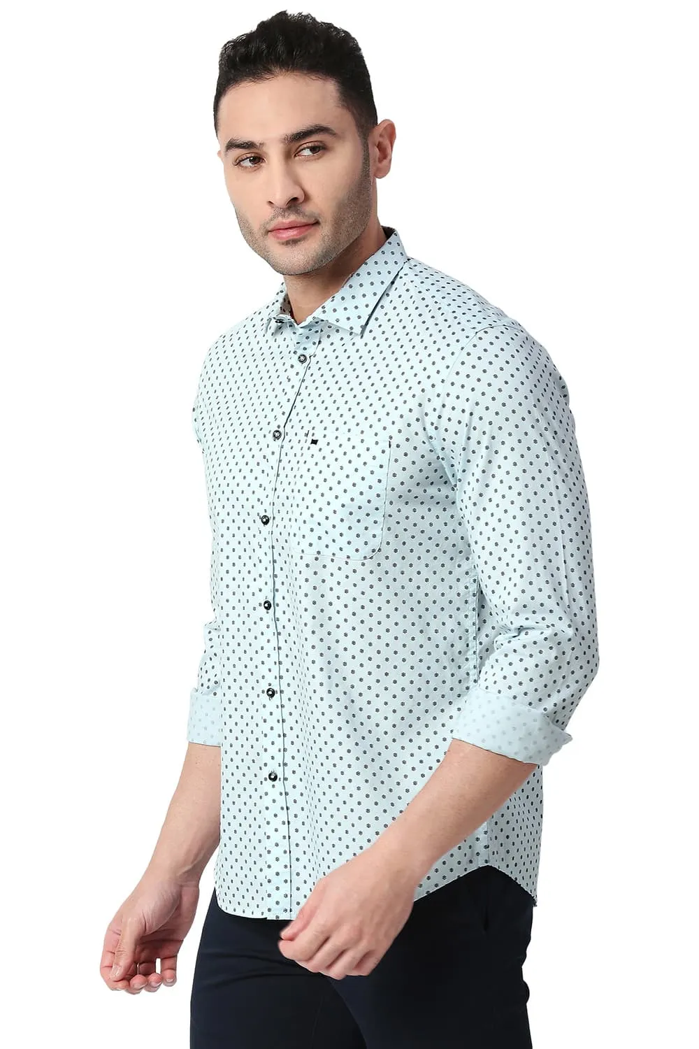 Slim Fit Cotton Printed Shirt