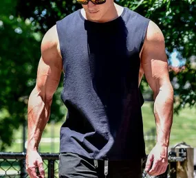 Solid Color Waistcoat Fitness Men's Tops