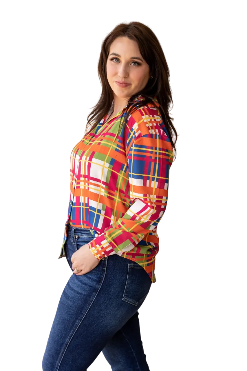 Southern Grace Women's Cathryn Multicolor Plaid Shirt