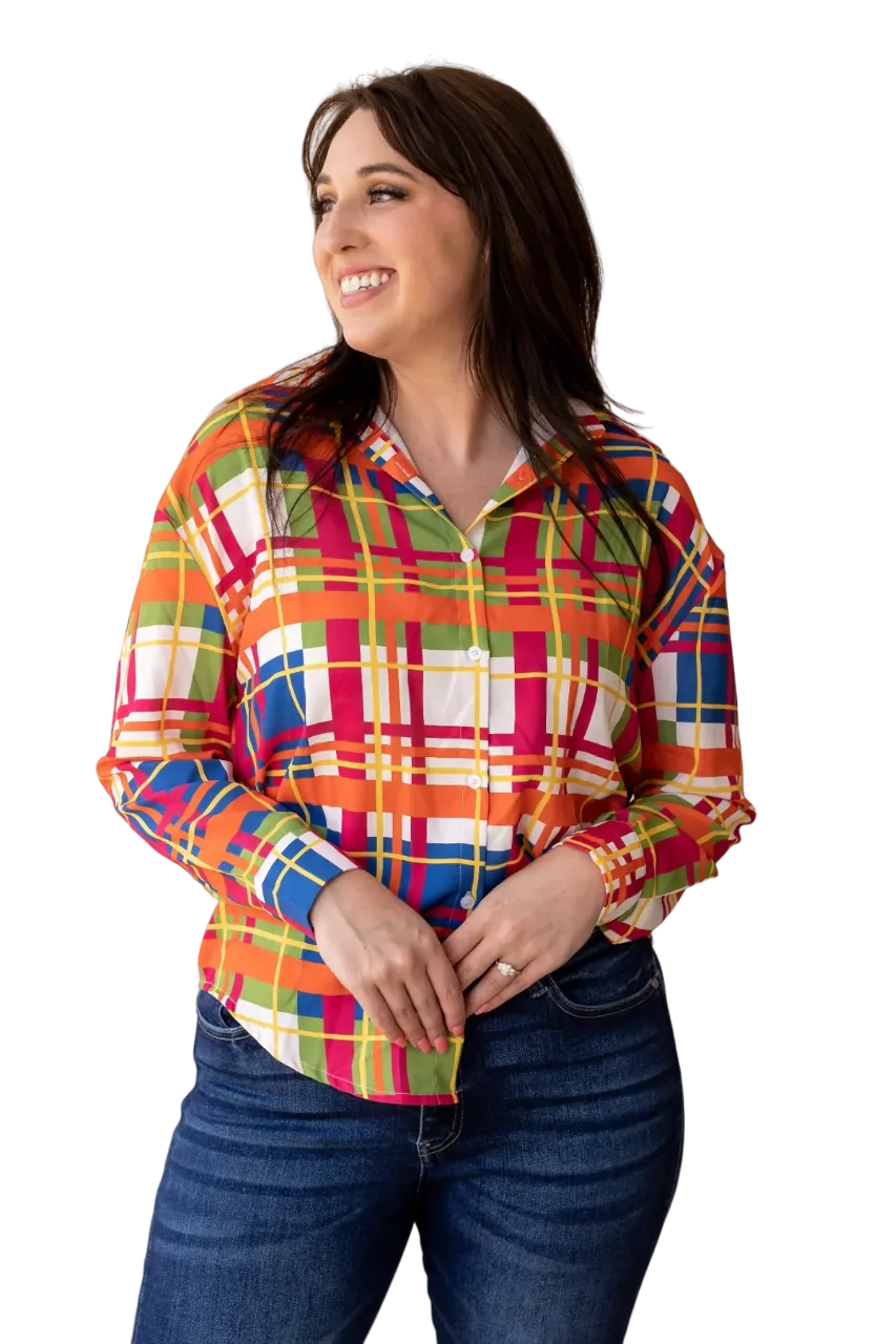 Southern Grace Women's Cathryn Multicolor Plaid Shirt