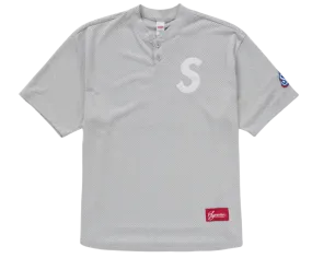 Supreme S Logo Baseball Henley Grey