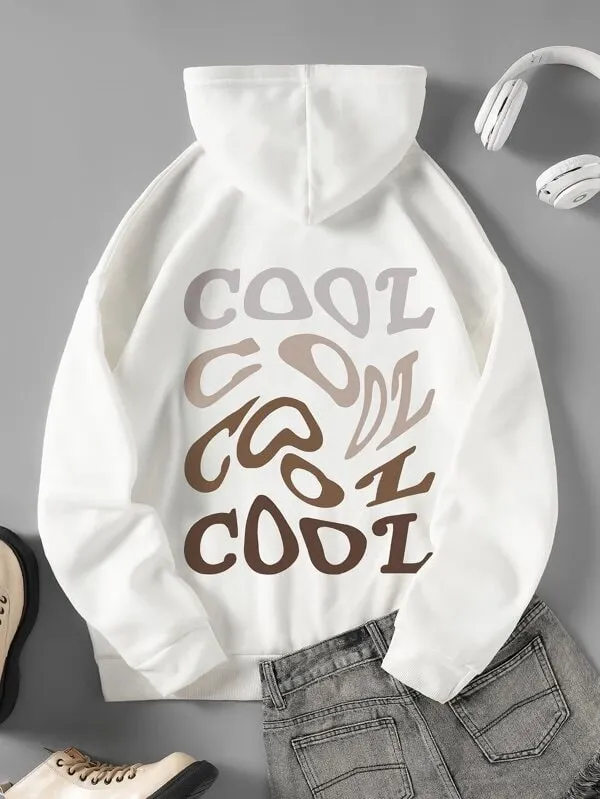 SXV  'COOL COOL COOL’ Printed Cool Aesthetic Sweatshirt Hoodie