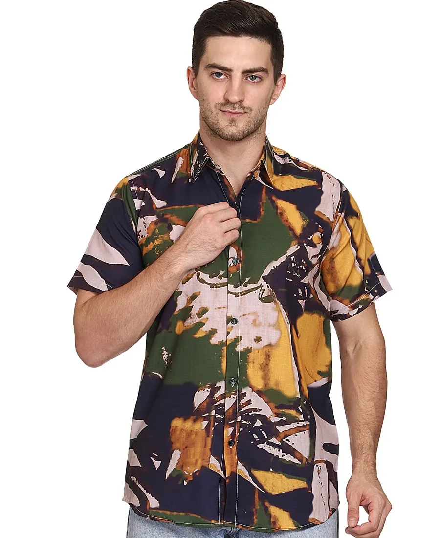 SXV Men's Cotton Rayon Digital Printed Half Sleeves Shirt 118(lowest price-non returnable)