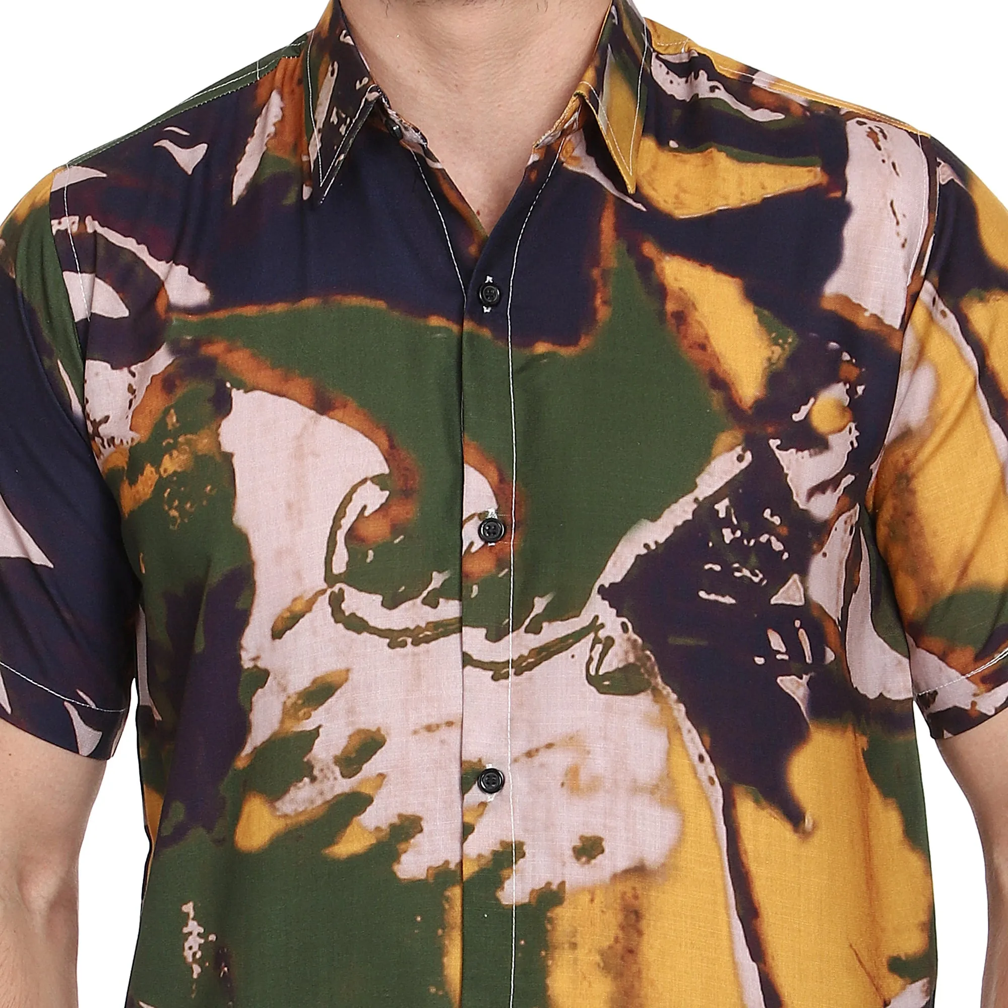 SXV Men's Cotton Rayon Digital Printed Half Sleeves Shirt 118(lowest price-non returnable)