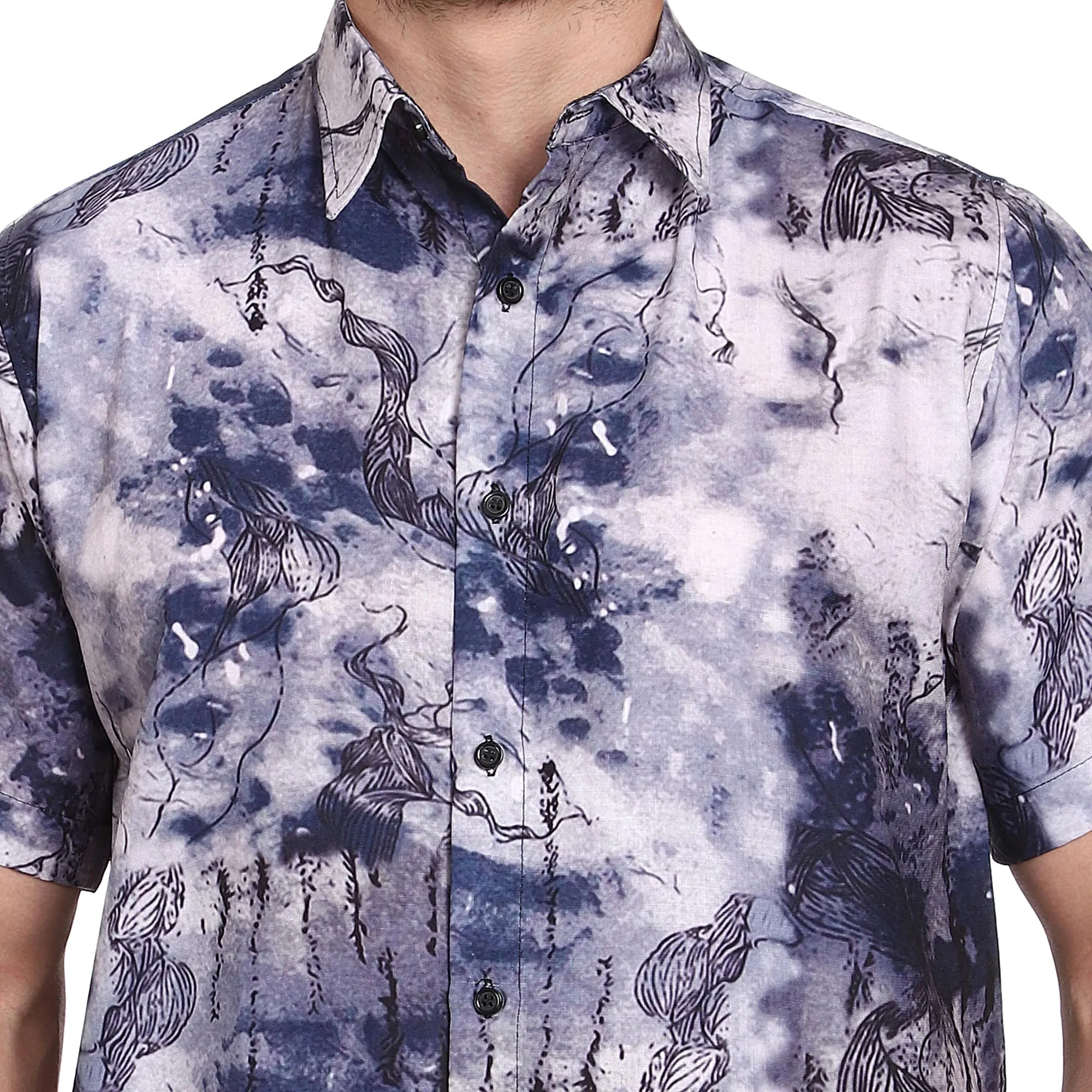 SXV Men's Cotton Rayon Digital Printed Half Sleeves Shirt 120(lowest price-non returnable)