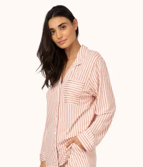 The All-Day Lounge Shirt - Print: Shell Pink Stripe