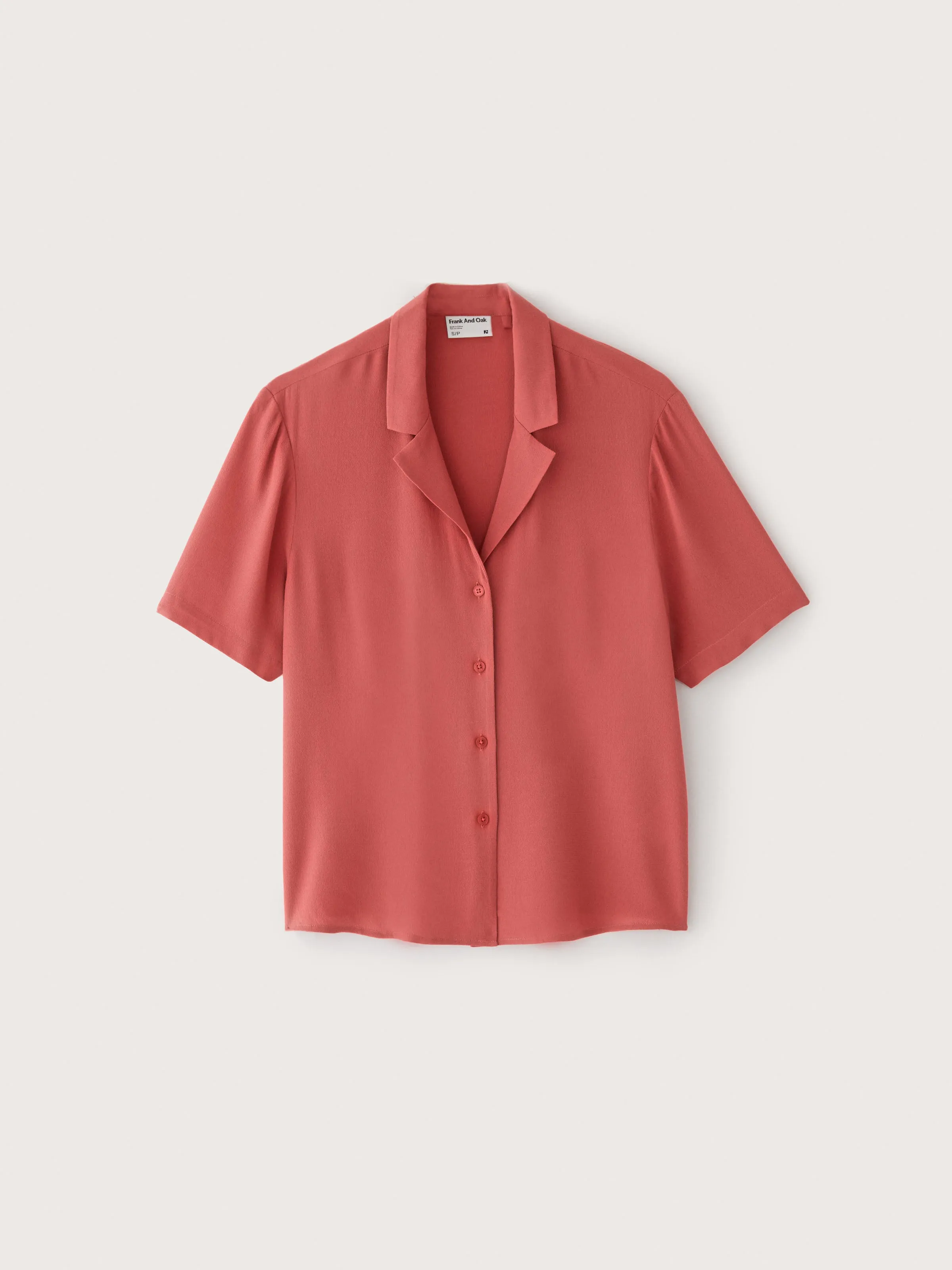 The Camp Collar Blouse in Hibiscus Red