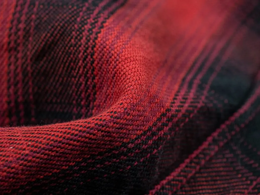 The Flat Head Ombré Flannel Shirt Red