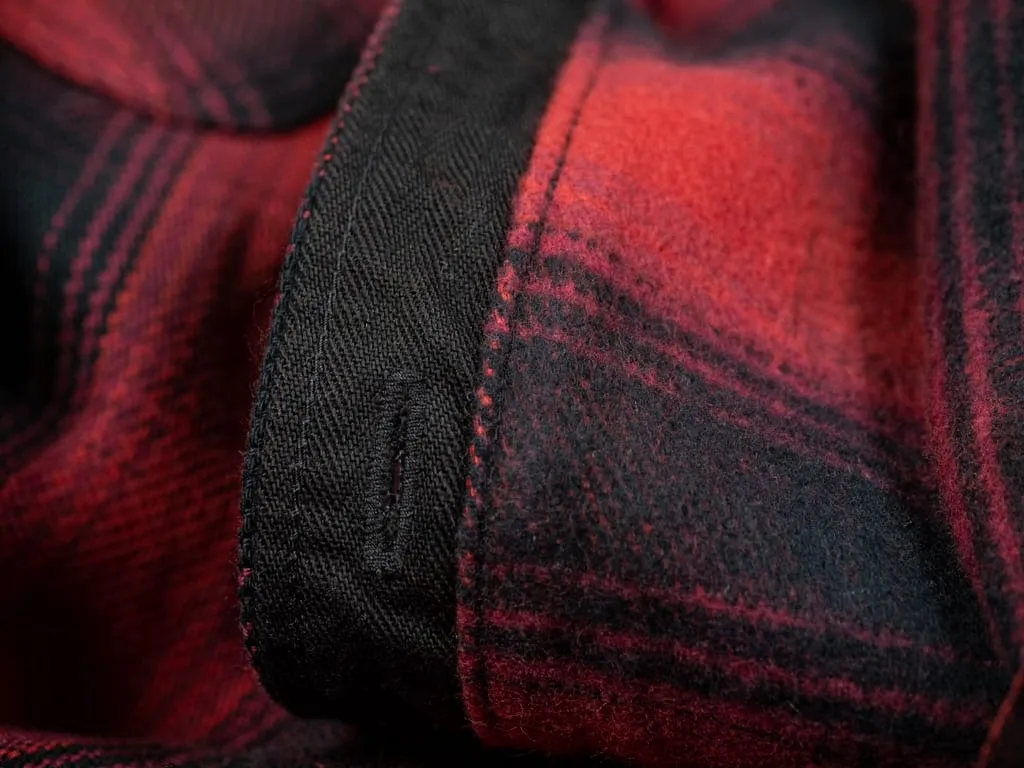 The Flat Head Ombré Flannel Shirt Red