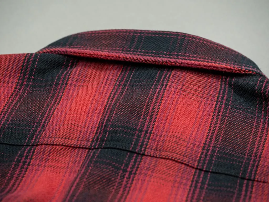 The Flat Head Ombré Flannel Shirt Red