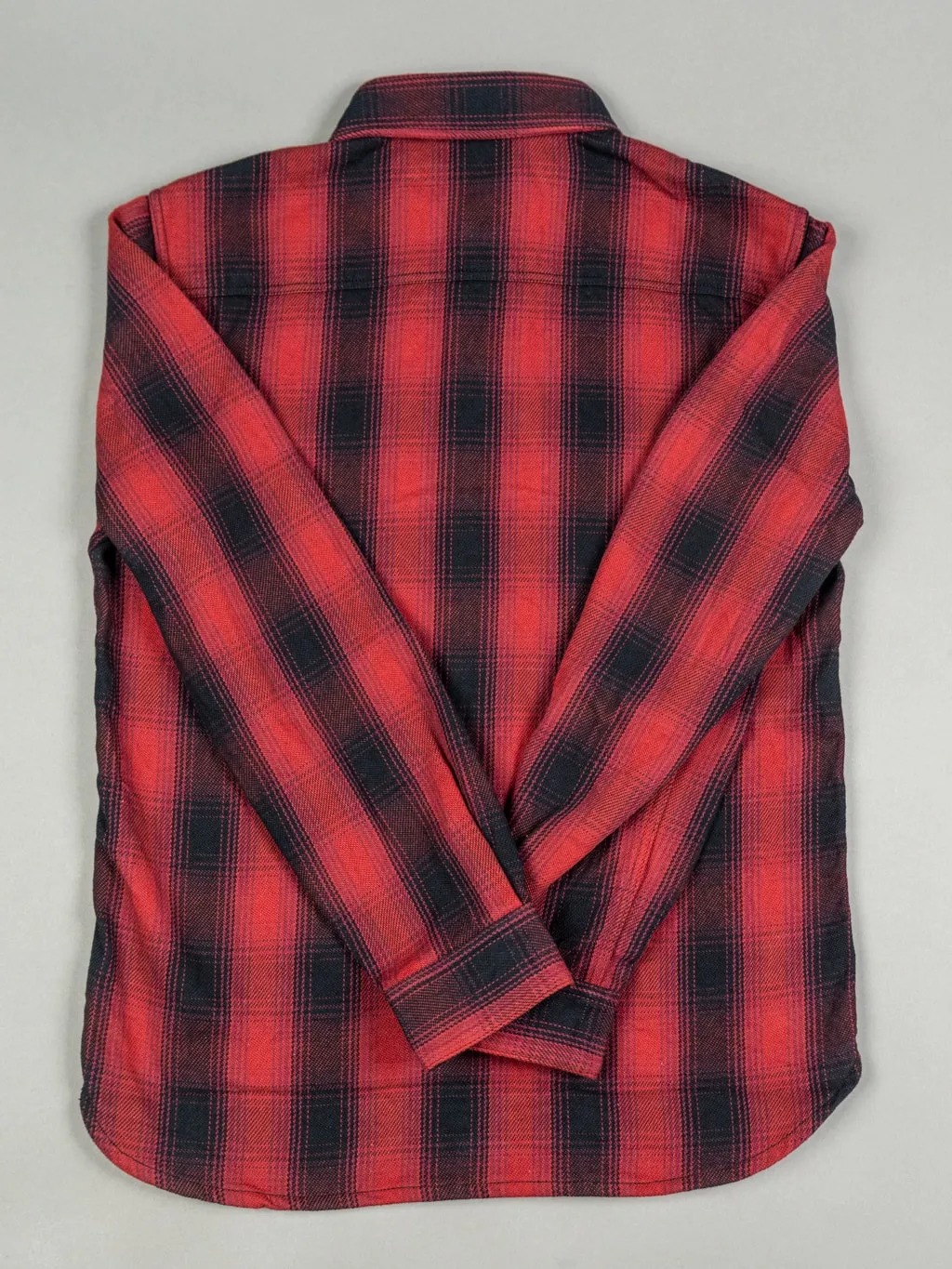 The Flat Head Ombré Flannel Shirt Red