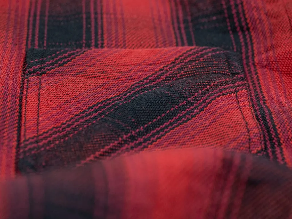 The Flat Head Ombré Flannel Shirt Red