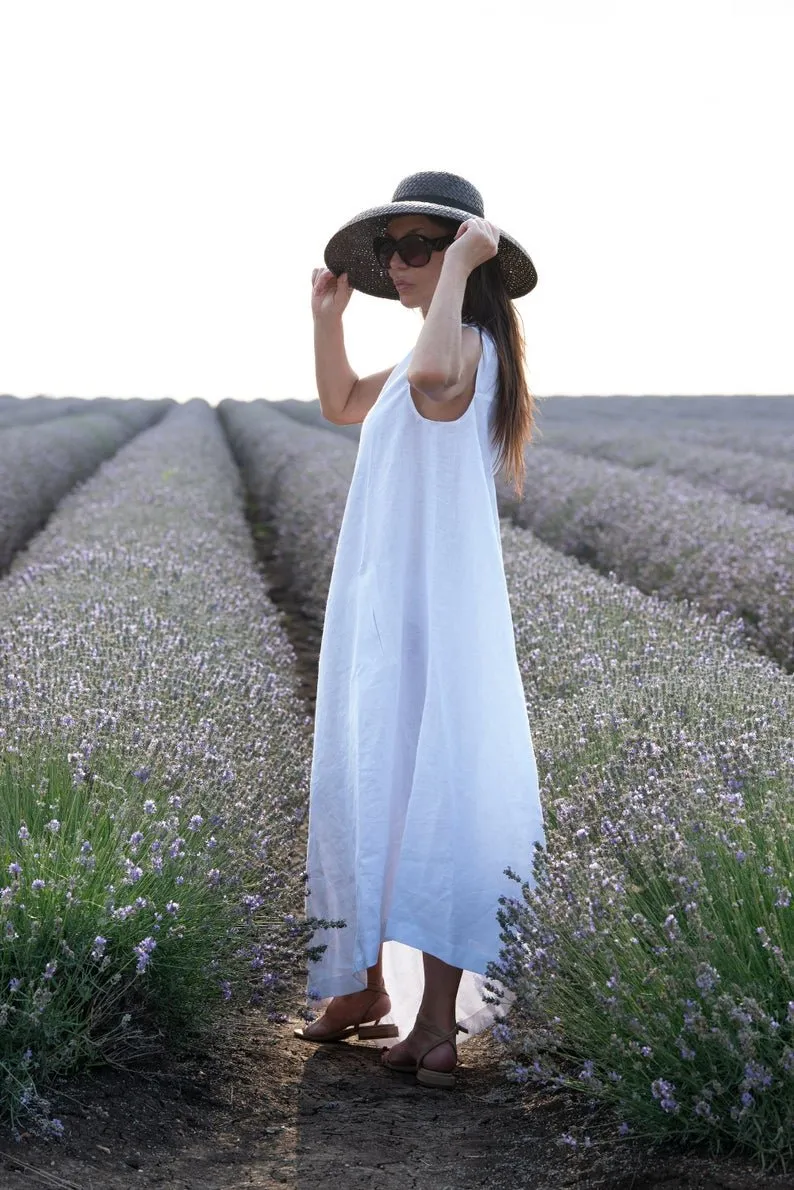 TIFFANY Linen Dress With One Shoulder